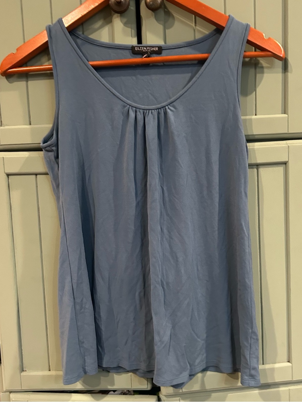 Eileen Fisher Slate Blue Scoop Neck Tank